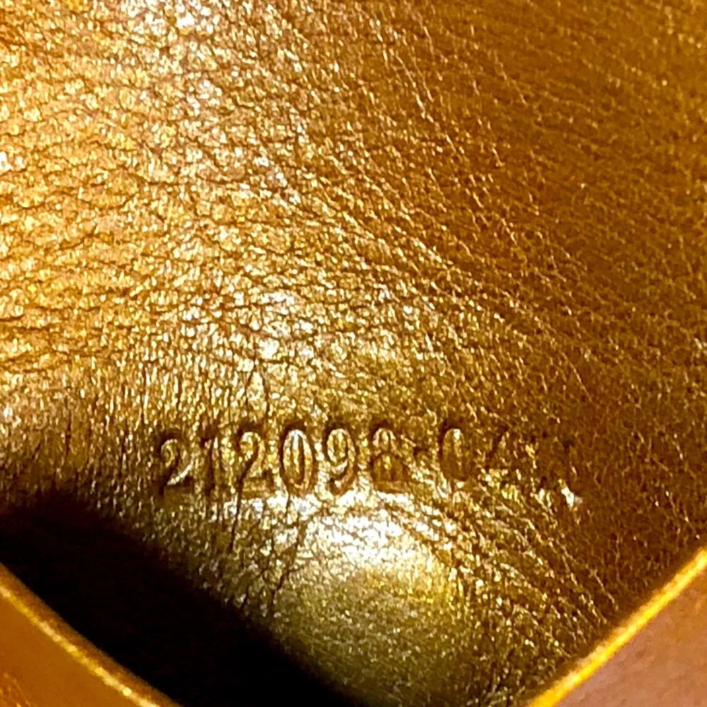 GUCCI GG Monogram Canvas Burned Orange Leather Trifold Key Card Holder